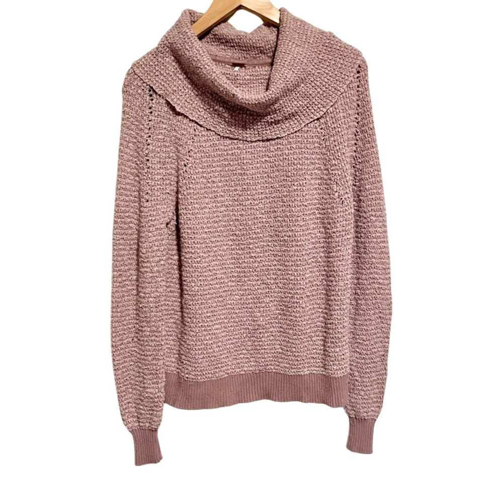 Free People By Your Side Turtleneck Cowl Neck Sweater Oversized Slouchy XS